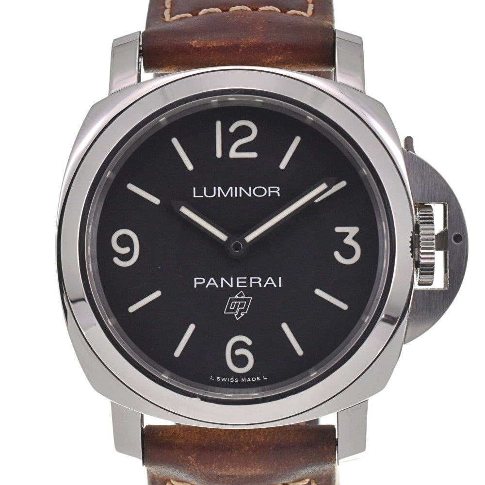 with paper PANERAI Luminor base PAM00773 Acciaio black Dial Hand Winding Men's
 Watch M#137509