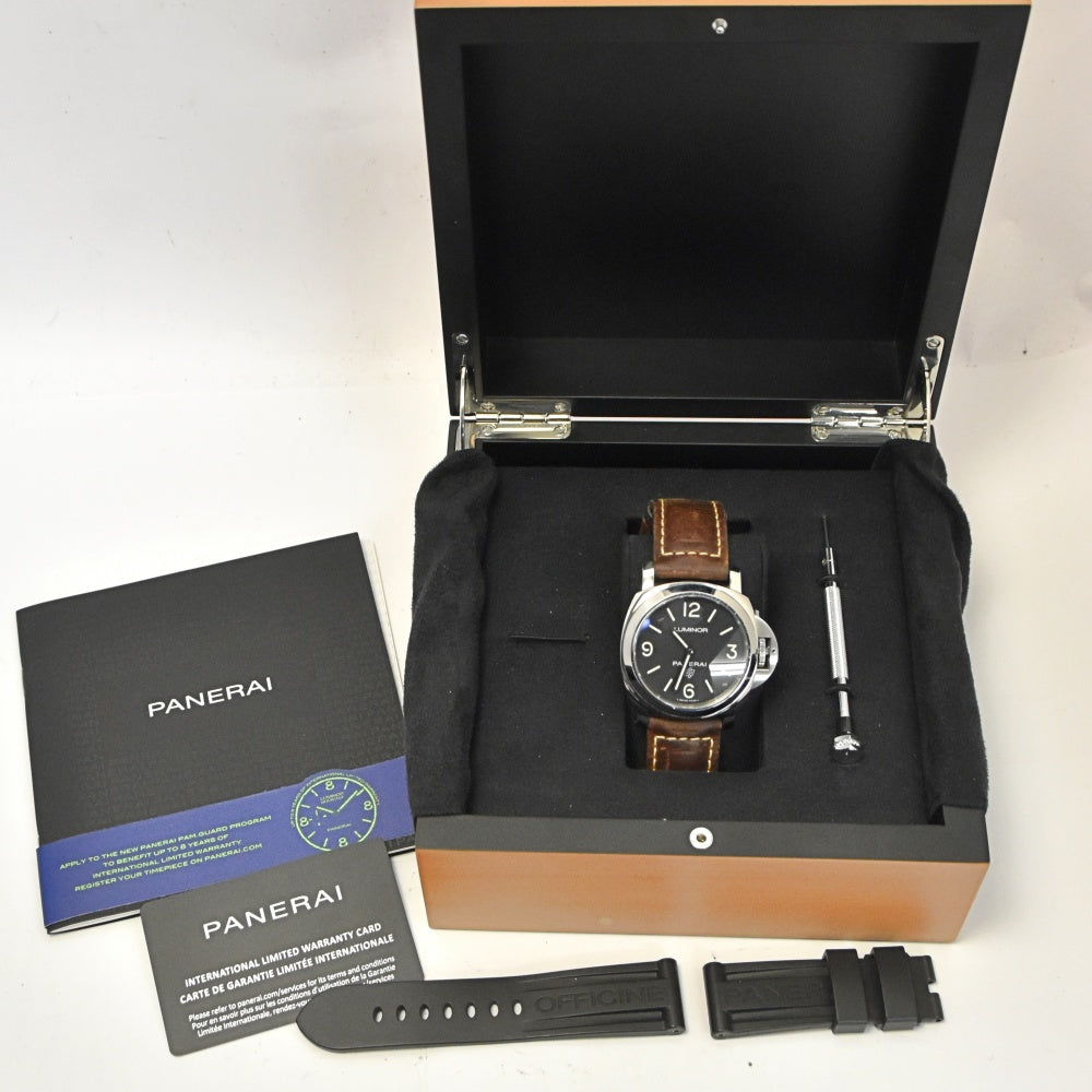 with paper PANERAI Luminor base PAM00773 Acciaio black Dial Hand Winding Men's
 Watch M#137509