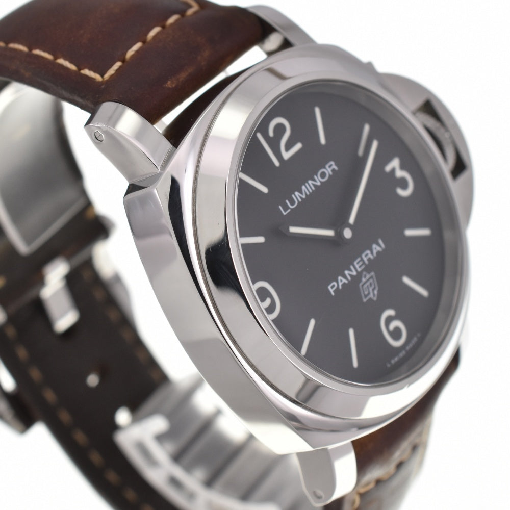 with paper PANERAI Luminor base PAM00773 Acciaio black Dial Hand Winding Men's
 Watch M#137509