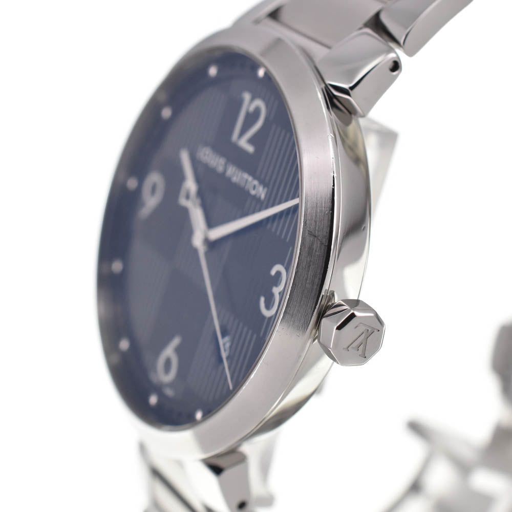 with paper LOUIS VUITTON Tambour slim Q1D07 Date black Dial Quartz Men's
 Watch L#137511