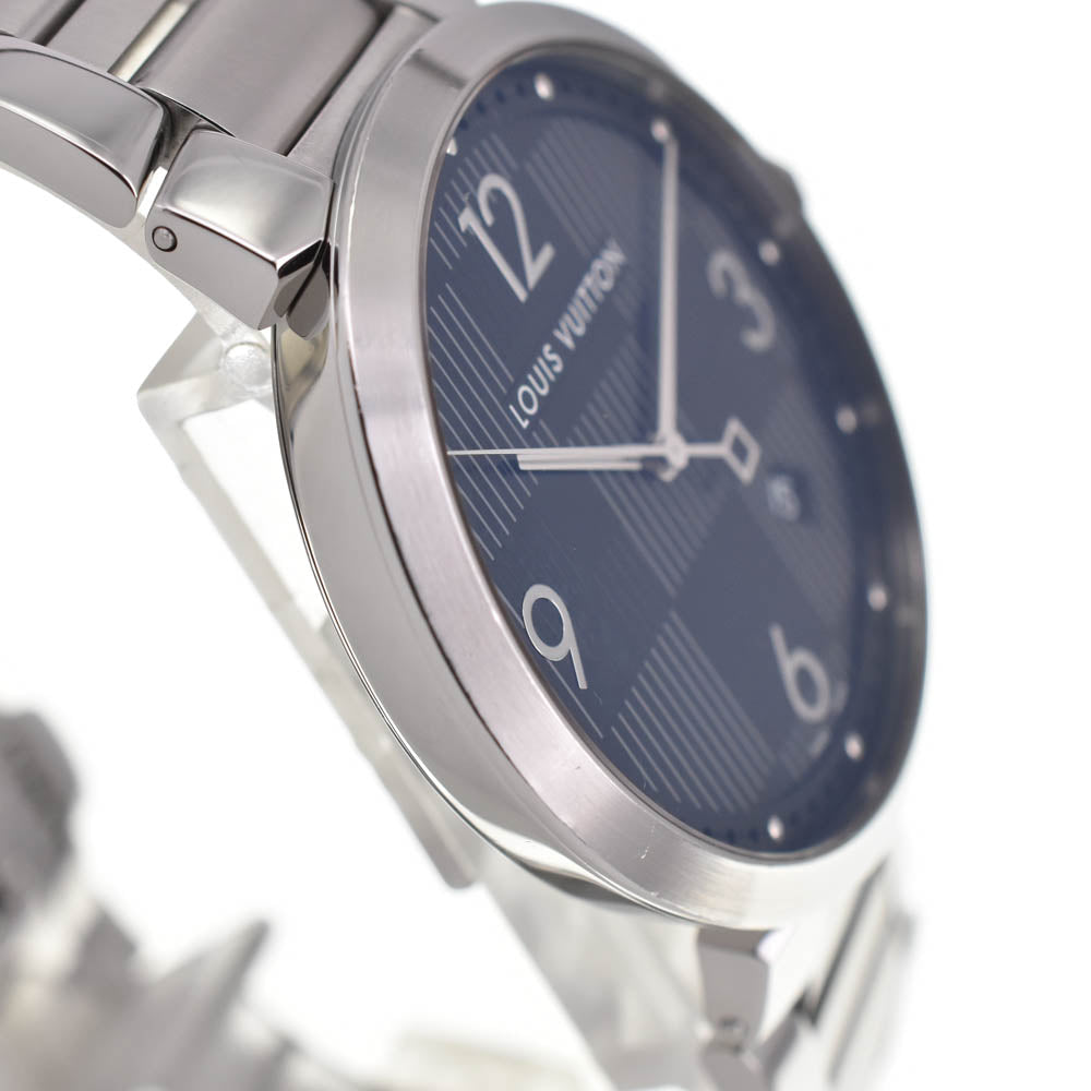 with paper LOUIS VUITTON Tambour slim Q1D07 Date black Dial Quartz Men's
 Watch L#137511