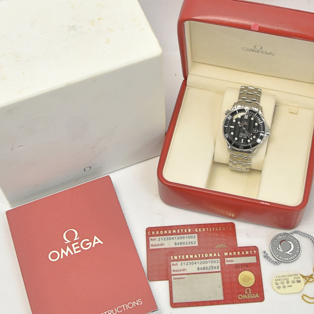 with paper OMEGA Seamaster Coaxial 212.30.41.20.01.002 black Dial Automatic Men's
 Watch M#137558