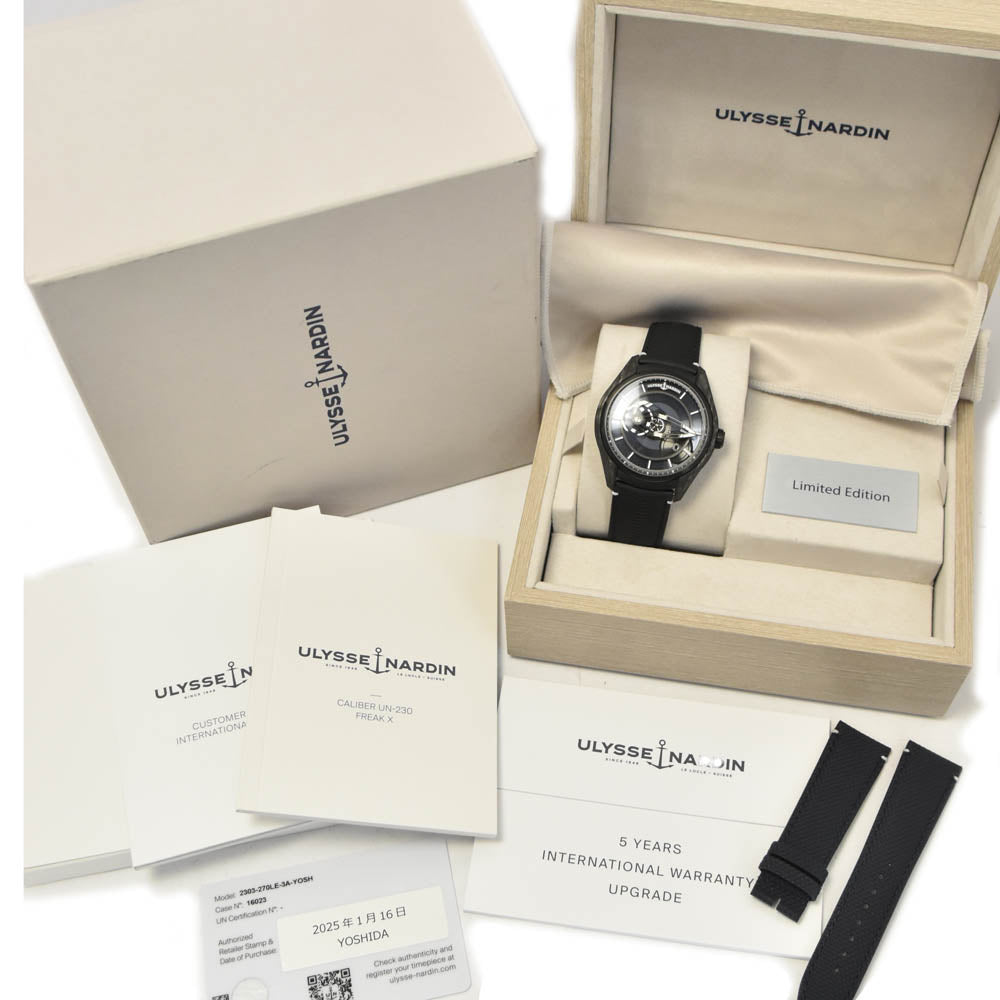 with paper Ulysse Nardin Freak X Carbon 1.7" 2303-270LE-3A-YOSH/0A Flying Carousel Limited to 50 pieces black Dial Automatic Men's
 Watch Z#137560