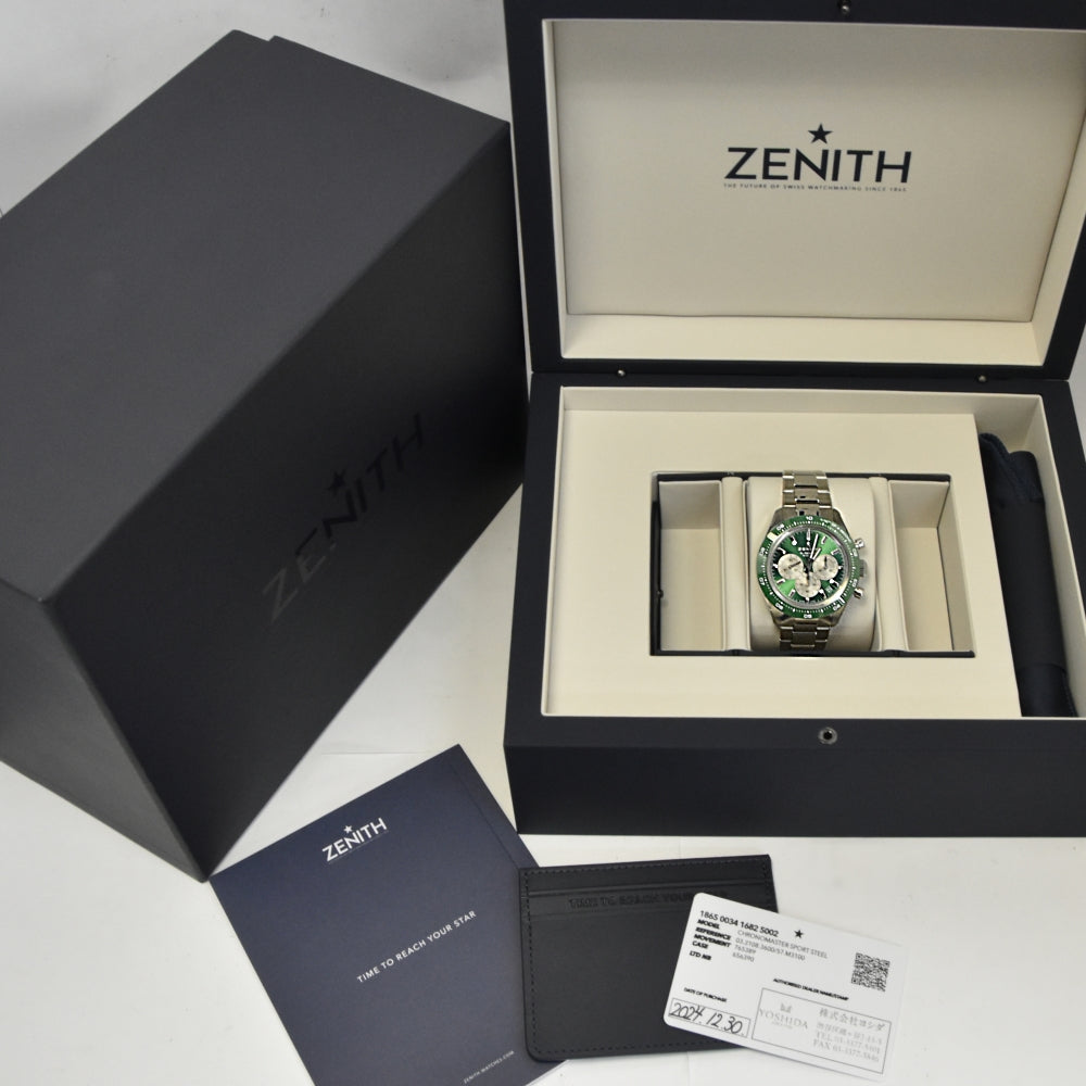 with paper ZENITH Chronomaster Sport 03.3108.3600/57.M3100 Yoshida Special, limited to 244 pieces worldwide green Dial Automatic Men's
 Watch L#137562