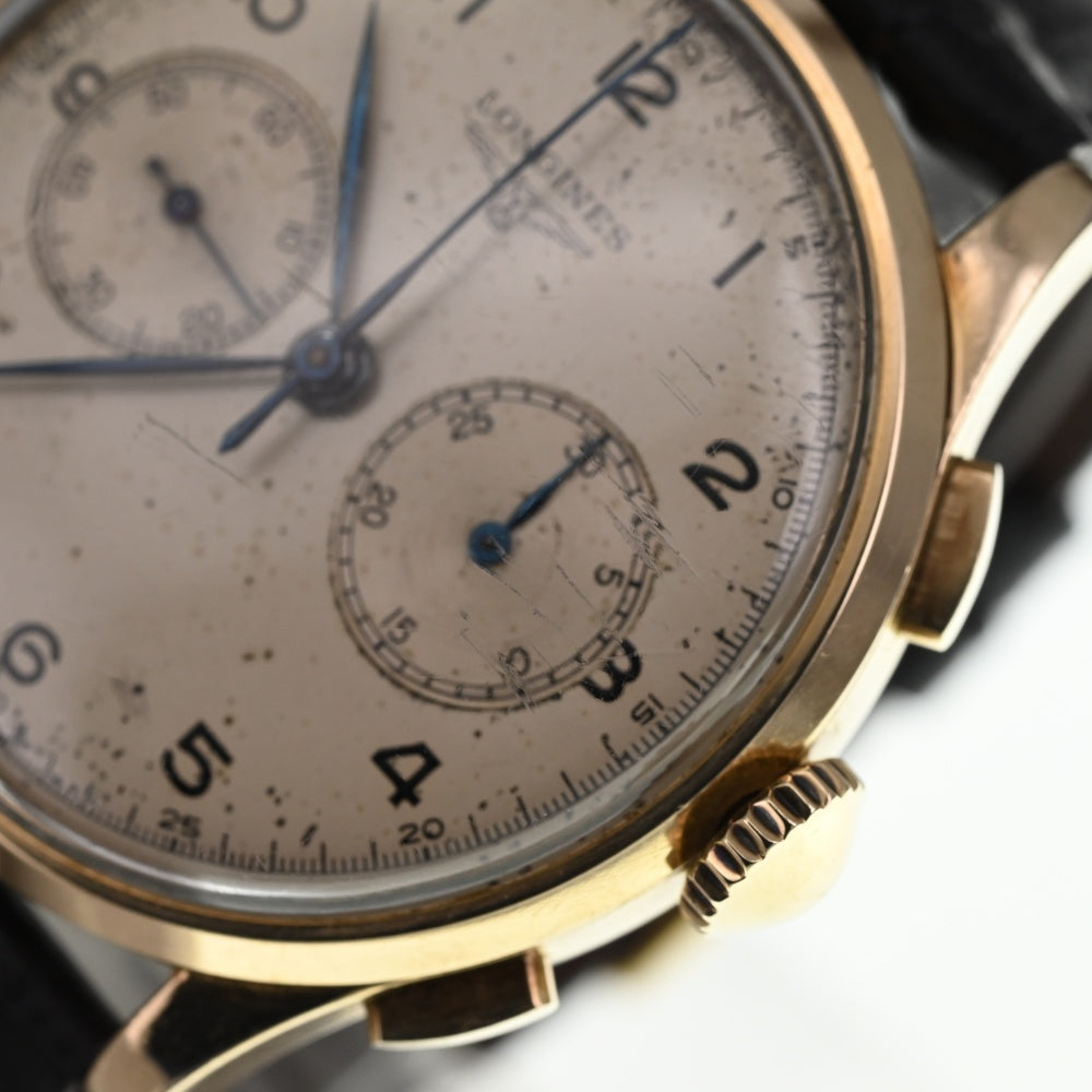 LONGINES 5971 2 vintage Flyback Chronograph Cal.30CH Ivory Dial Hand Winding Men's
 Watch Z#137603