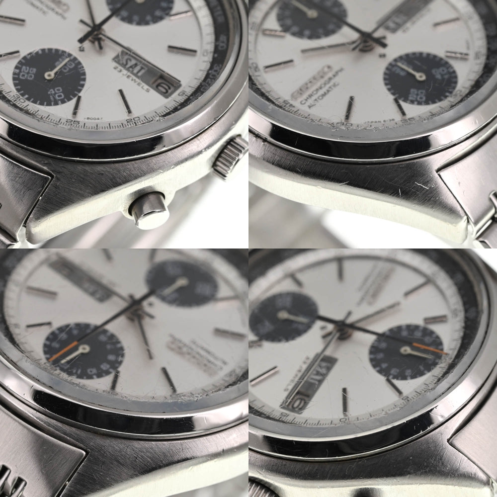 SEIKO Baby panda 6138-8001 Chronograph Silver / Black Dial Automatic Men's
 Watch P#137609