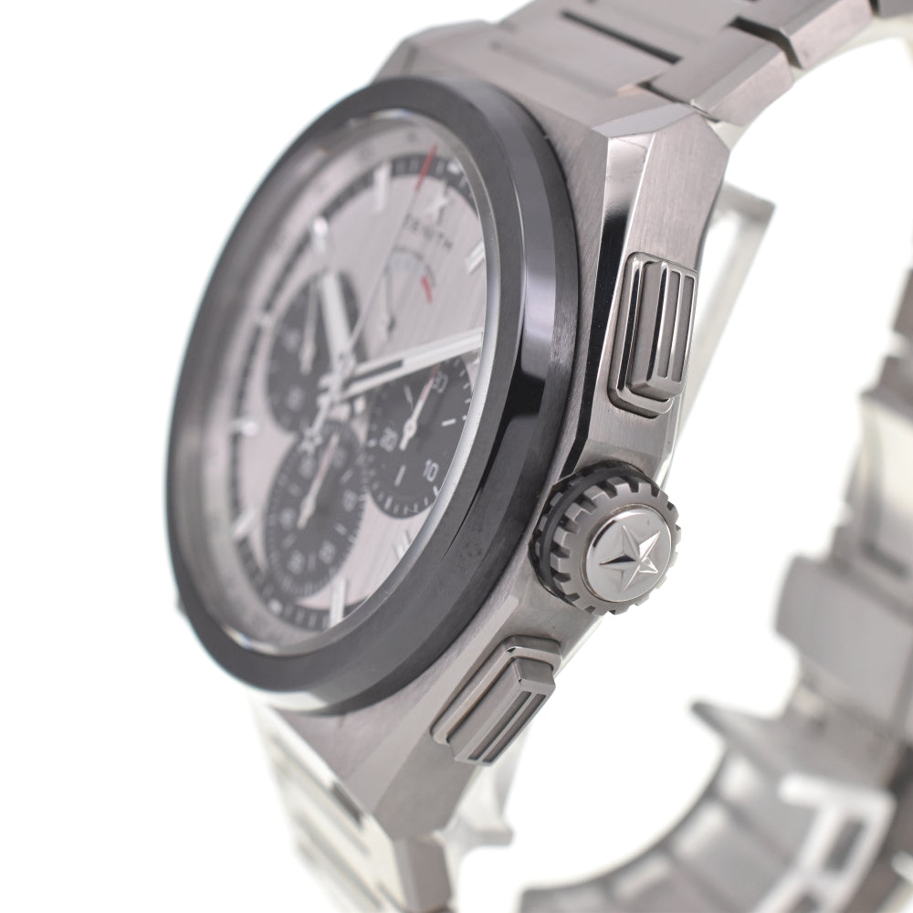 with paper ZENITH Defy El Primero 21 95.9005.9004/01.R582 Chronograph power reserve Silver / Black Dial Automatic Men's
 Watch L#137611