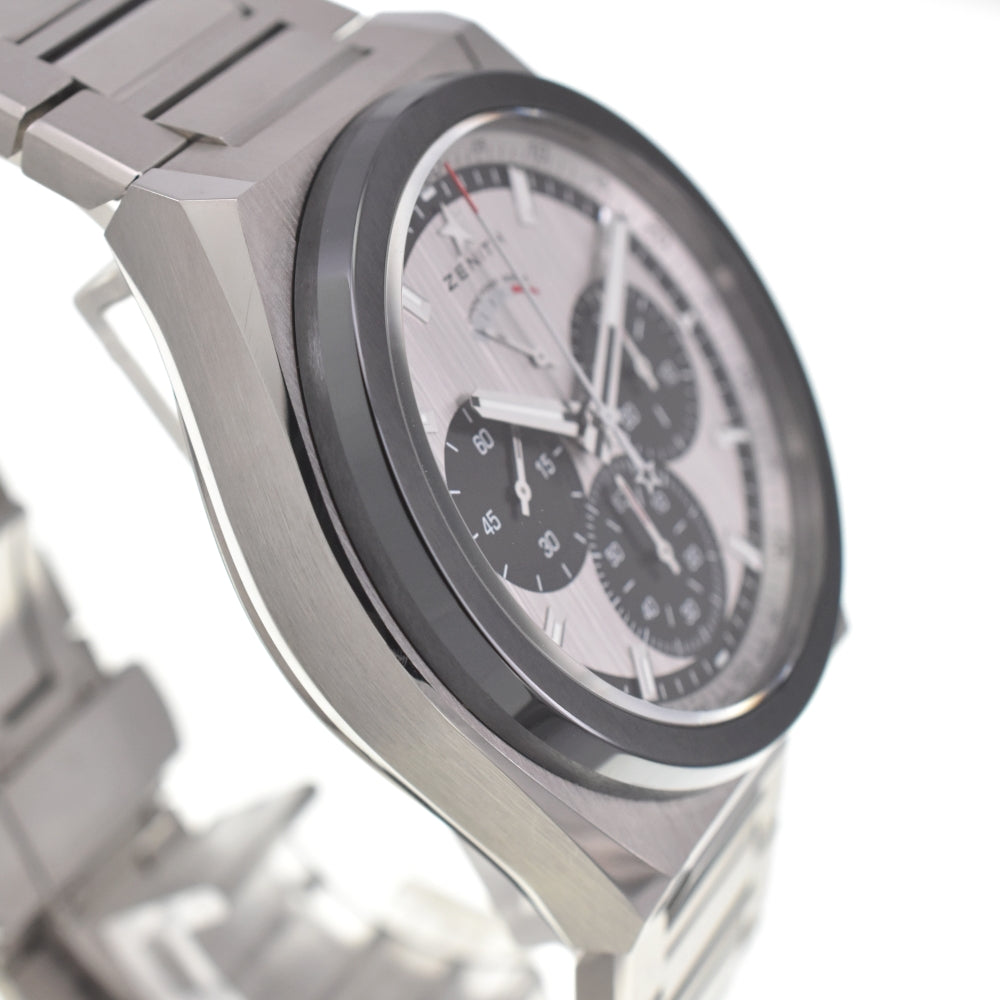 with paper ZENITH Defy El Primero 21 95.9005.9004/01.R582 Chronograph power reserve Silver / Black Dial Automatic Men's
 Watch L#137611