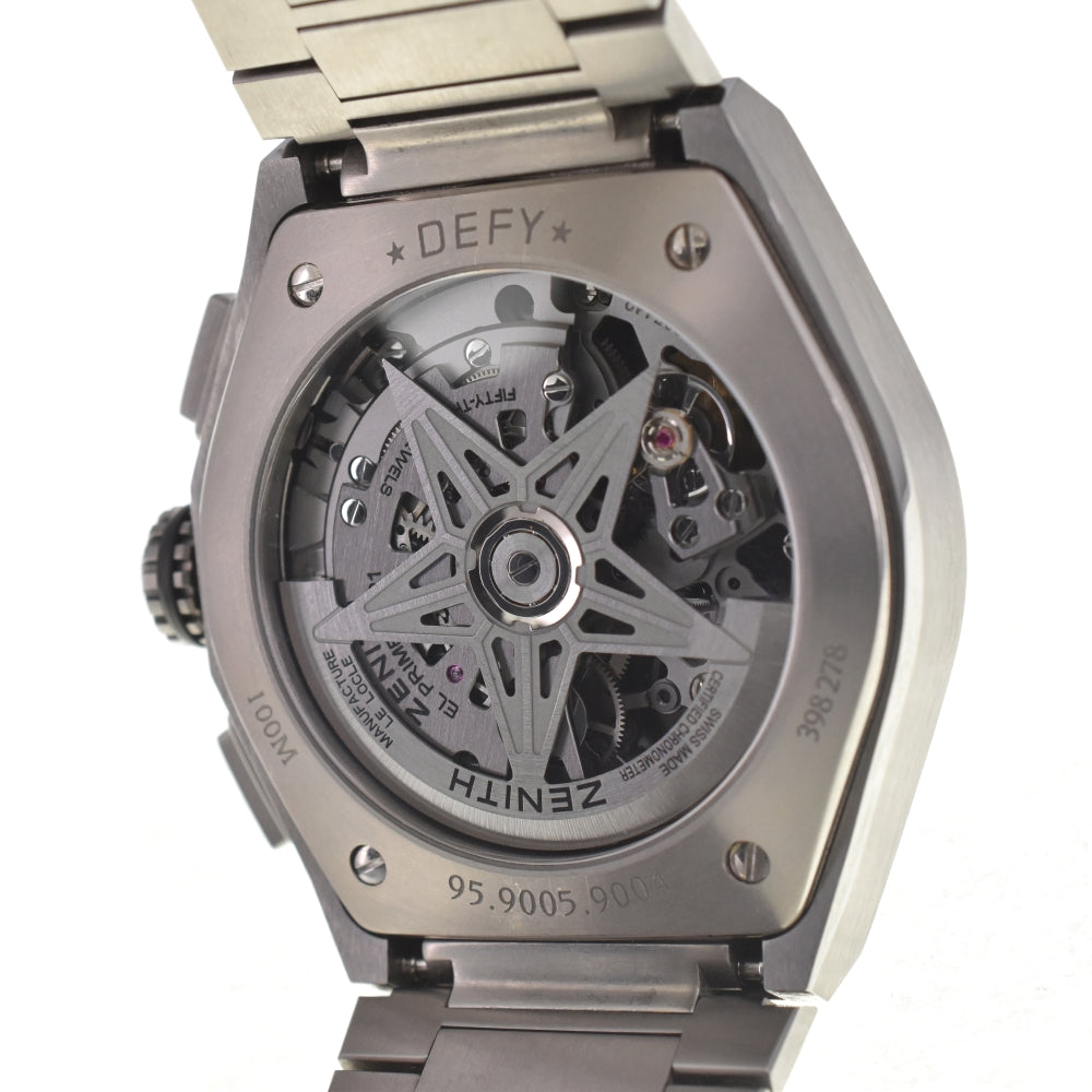 with paper ZENITH Defy El Primero 21 95.9005.9004/01.R582 Chronograph power reserve Silver / Black Dial Automatic Men's
 Watch L#137611