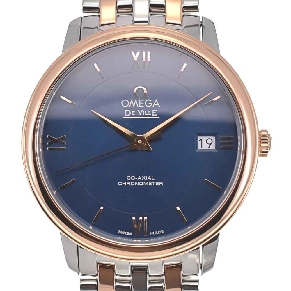 with paper OMEGA De Ville Prestige 424.20.37.20.03.002 Date blue Dial Automatic Men's
 Watch L#137639