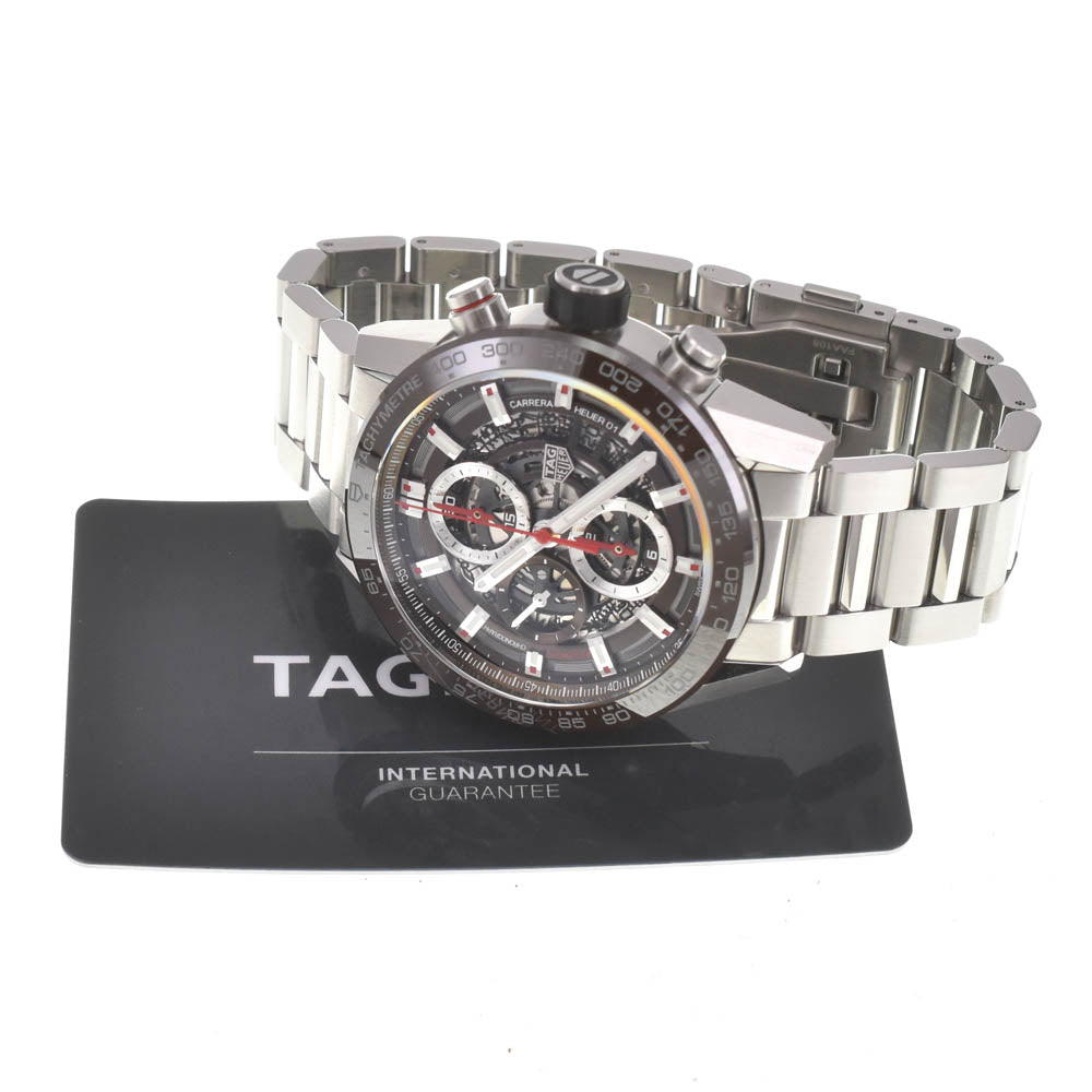 with paper TAG HEUER Carrera CAR201U.BA0766 Caliber Heuer 01 Brown / skeleton Dial Automatic Men's
 Watch J#137644
