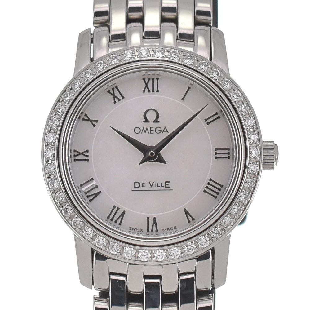 OMEGA De Ville Prestige 4575.71 Diamond Bezel White shell Dial Quartz Ladies
 Watch M#137677