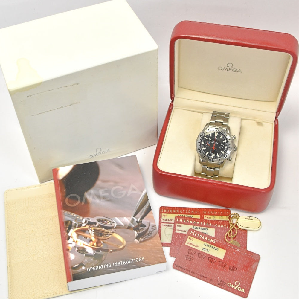 with paper OMEGA Seamaster300 America's Cup 2269.5 Chronograph titanium black Dial Automatic Men's
 Watch O#137690