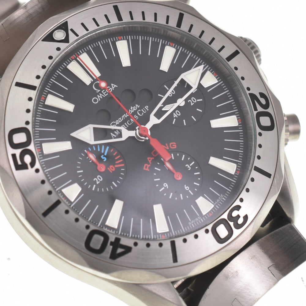 with paper OMEGA Seamaster300 America's Cup 2269.5 Chronograph titanium black Dial Automatic Men's
 Watch O#137690