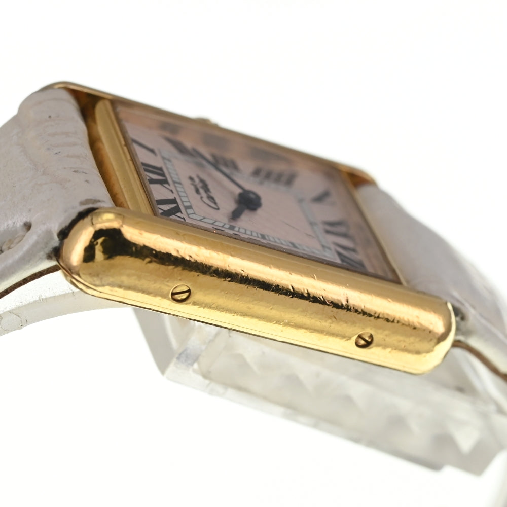 with paper CARTIER Must tank Vermeille W1018687 SV925 (Gold Plated) / Leather pink Dial Quartz Ladies
 Watch M#137801