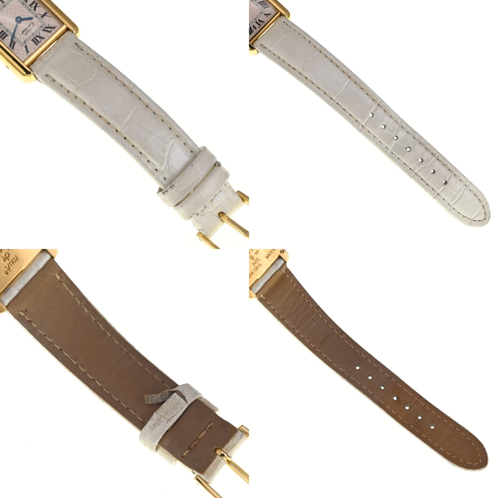 with paper CARTIER Must tank Vermeille W1018687 SV925 (Gold Plated) / Leather pink Dial Quartz Ladies
 Watch M#137801