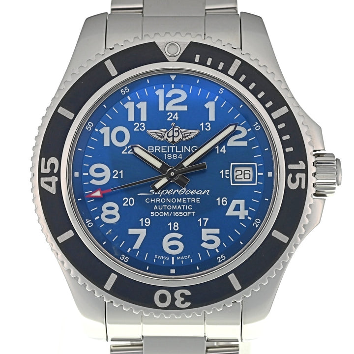 with paper BREITLING Super Ocean II A17365 Date blue Dial Automatic Men's
 Watch N#137807