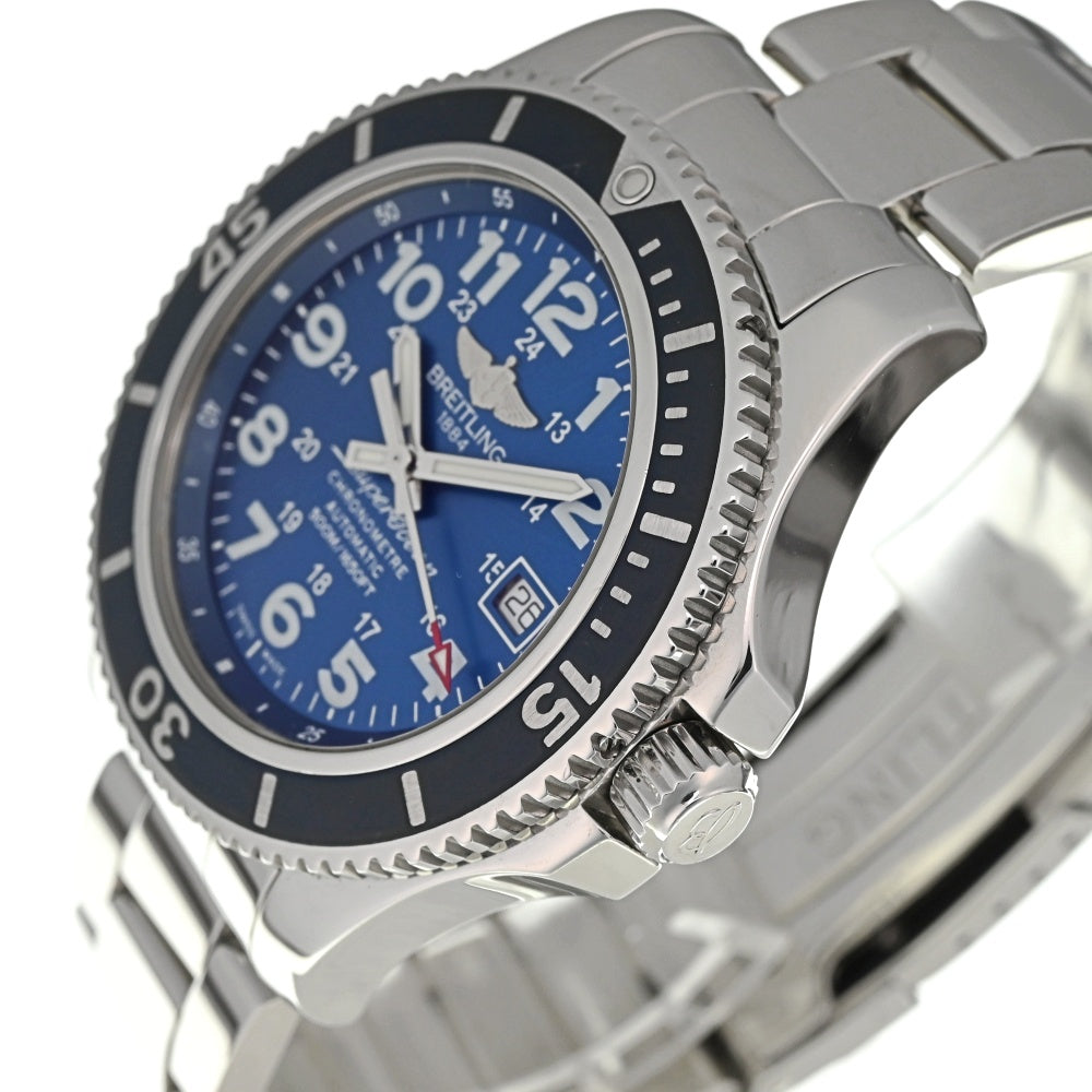 with paper BREITLING Super Ocean II A17365 Date blue Dial Automatic Men's
 Watch N#137807