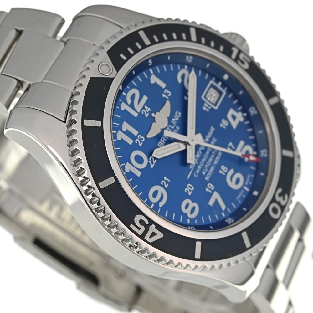 with paper BREITLING Super Ocean II A17365 Date blue Dial Automatic Men's
 Watch N#137807