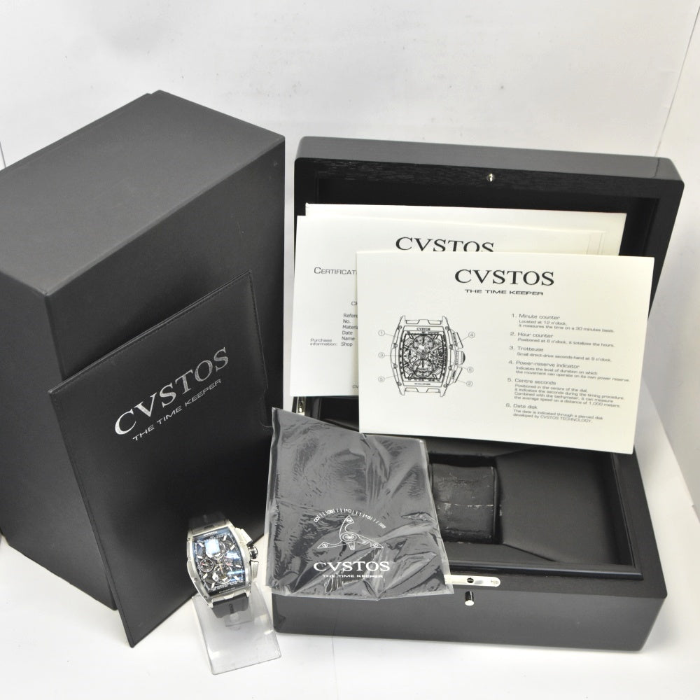 with paper CVSTOS Challenge Chrono II CVT-CHR2 ST skeleton Dial Automatic Men's
 Watch M#137814