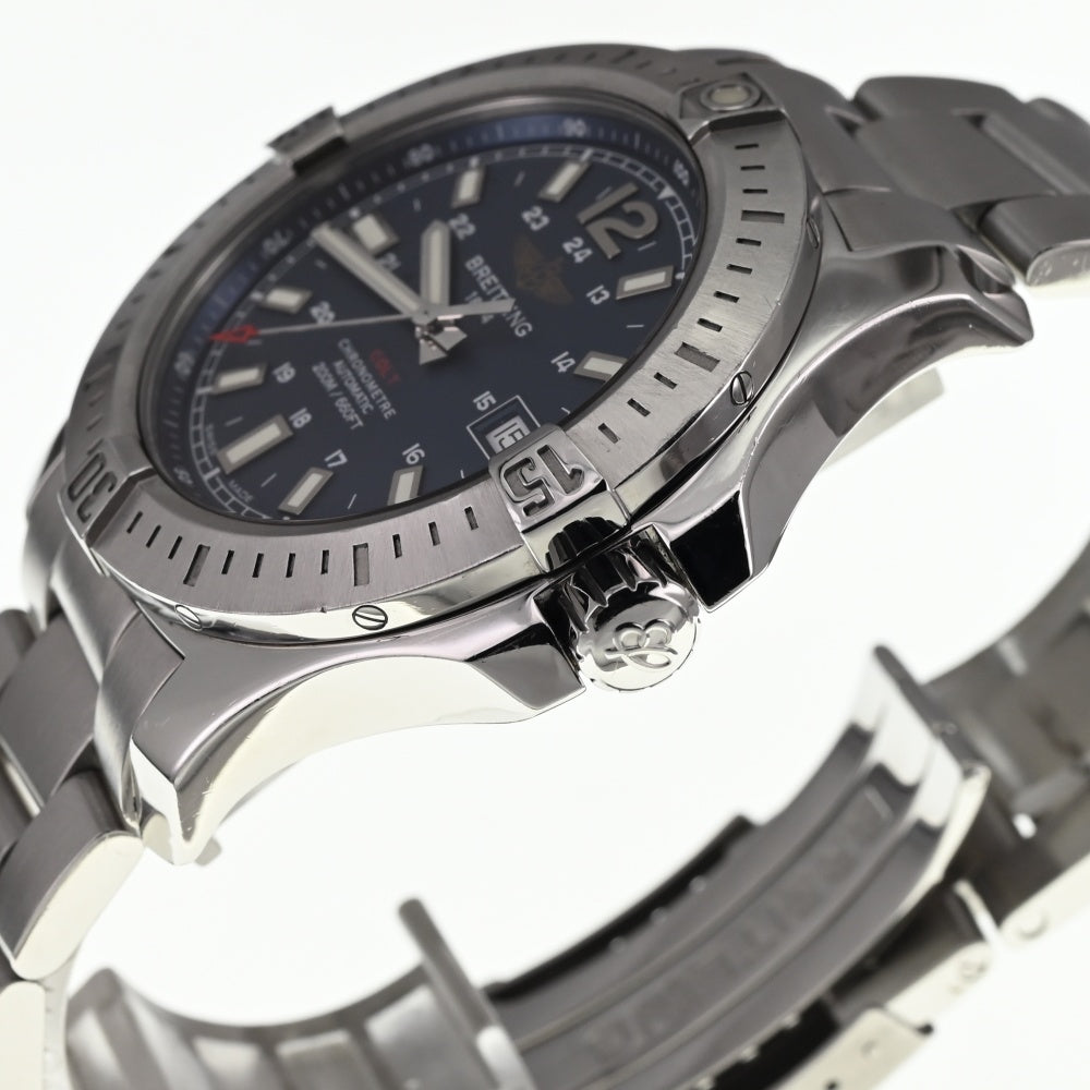 with paper BREITLING Colt A17388 Chronometer Date blue Dial Automatic Men's
 Watch M#137816