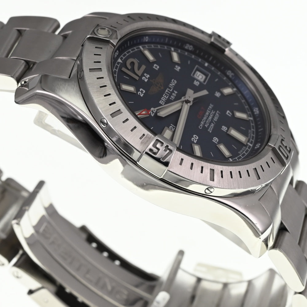 with paper BREITLING Colt A17388 Chronometer Date blue Dial Automatic Men's
 Watch M#137816