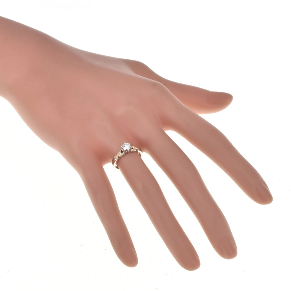 Dior ring Size 48/JP8 Pt900/K18YG Diamond Ladies
 jewelry S#137852