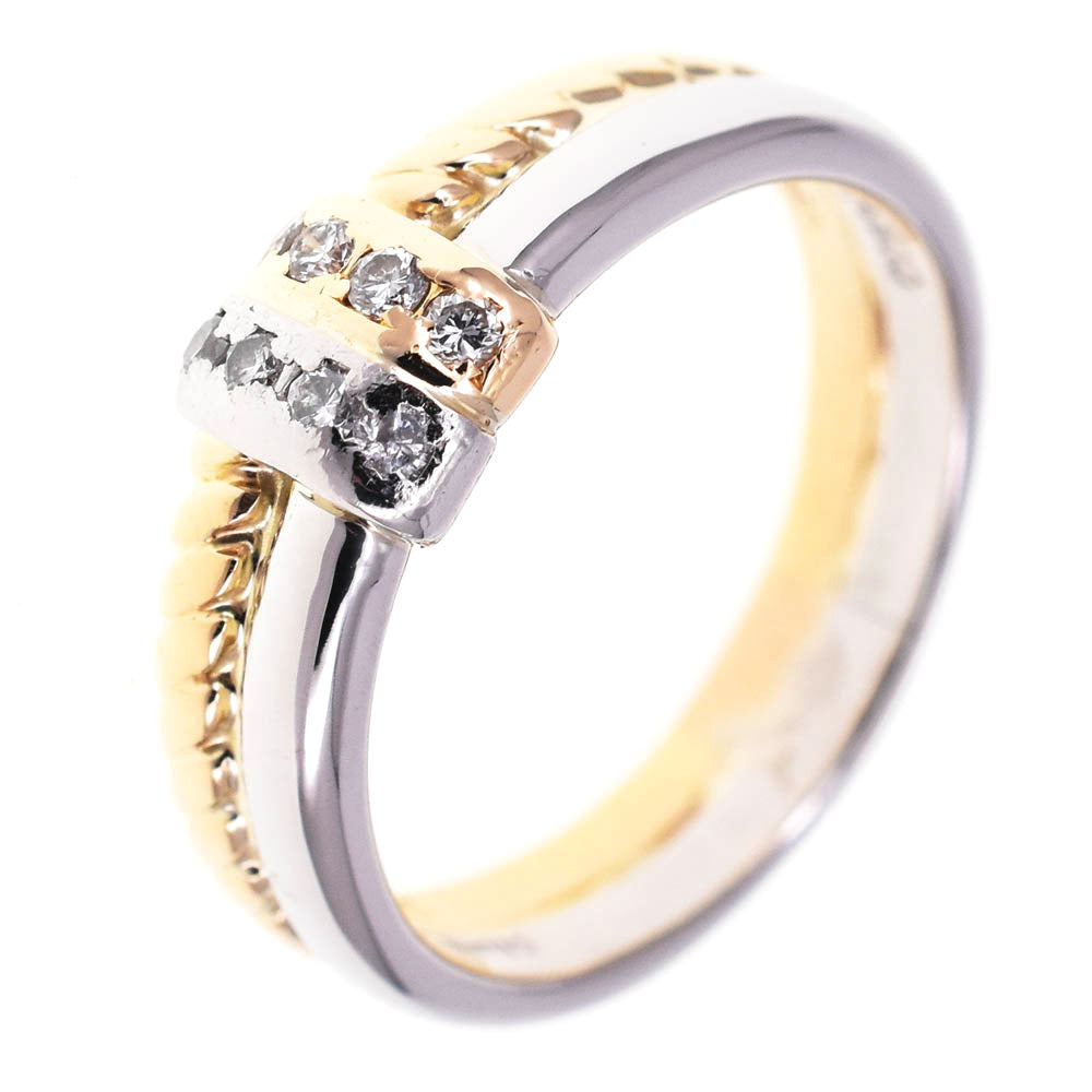 CELINE ring Size 56/JP16 K18YG/Pt900 Diamond Ladies
 jewelry S#137855