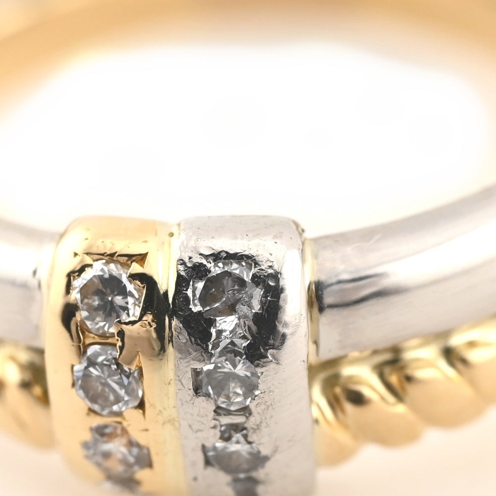 CELINE ring Size 56/JP16 K18YG/Pt900 Diamond Ladies
 jewelry S#137855