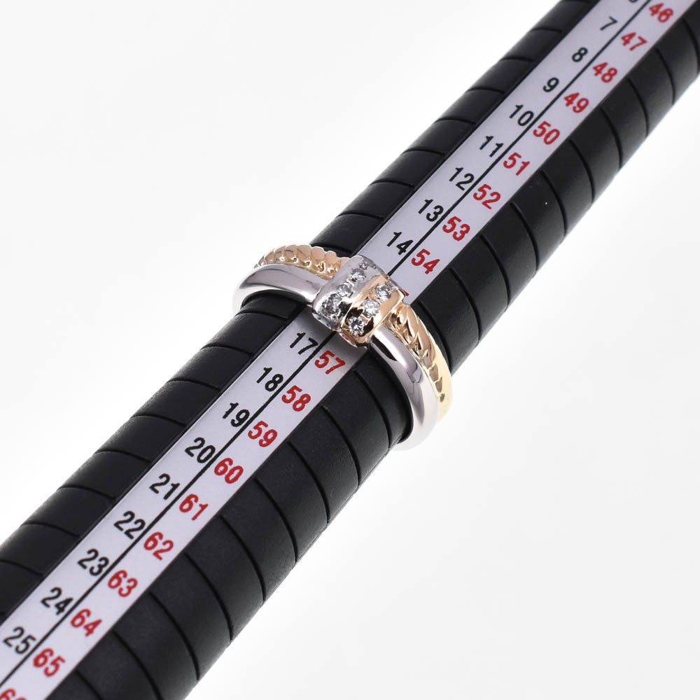 CELINE ring Size 56/JP16 K18YG/Pt900 Diamond Ladies
 jewelry S#137855