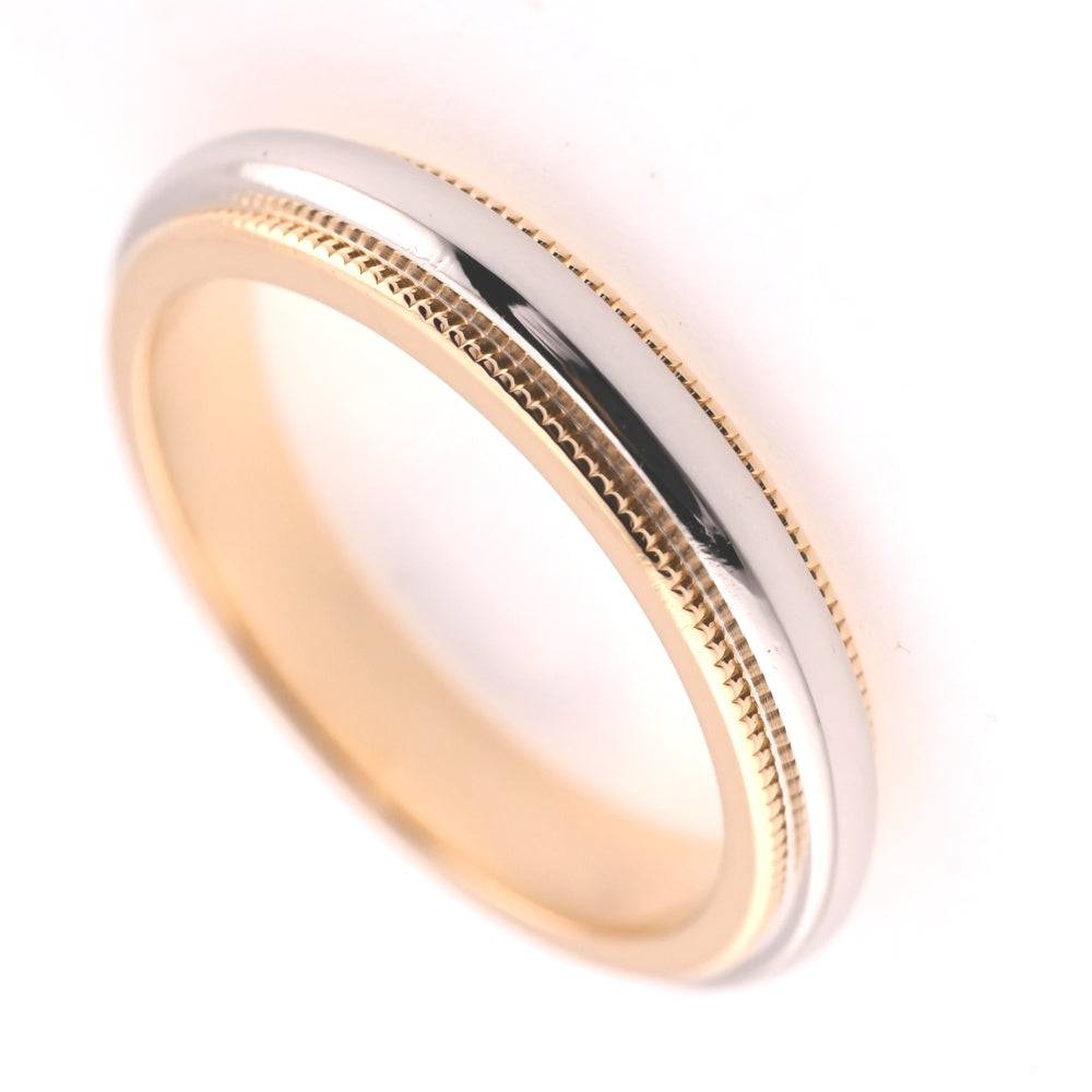 TIFFANY&Co. Milgrain ring Size 48/JP8 K18YG/Pt950 Ladies
 jewelry S#137856