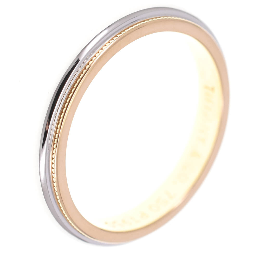 TIFFANY&Co. Milgrain ring Size 54/JP14 K18YG/Pt950 Ladies
 jewelry S#137857