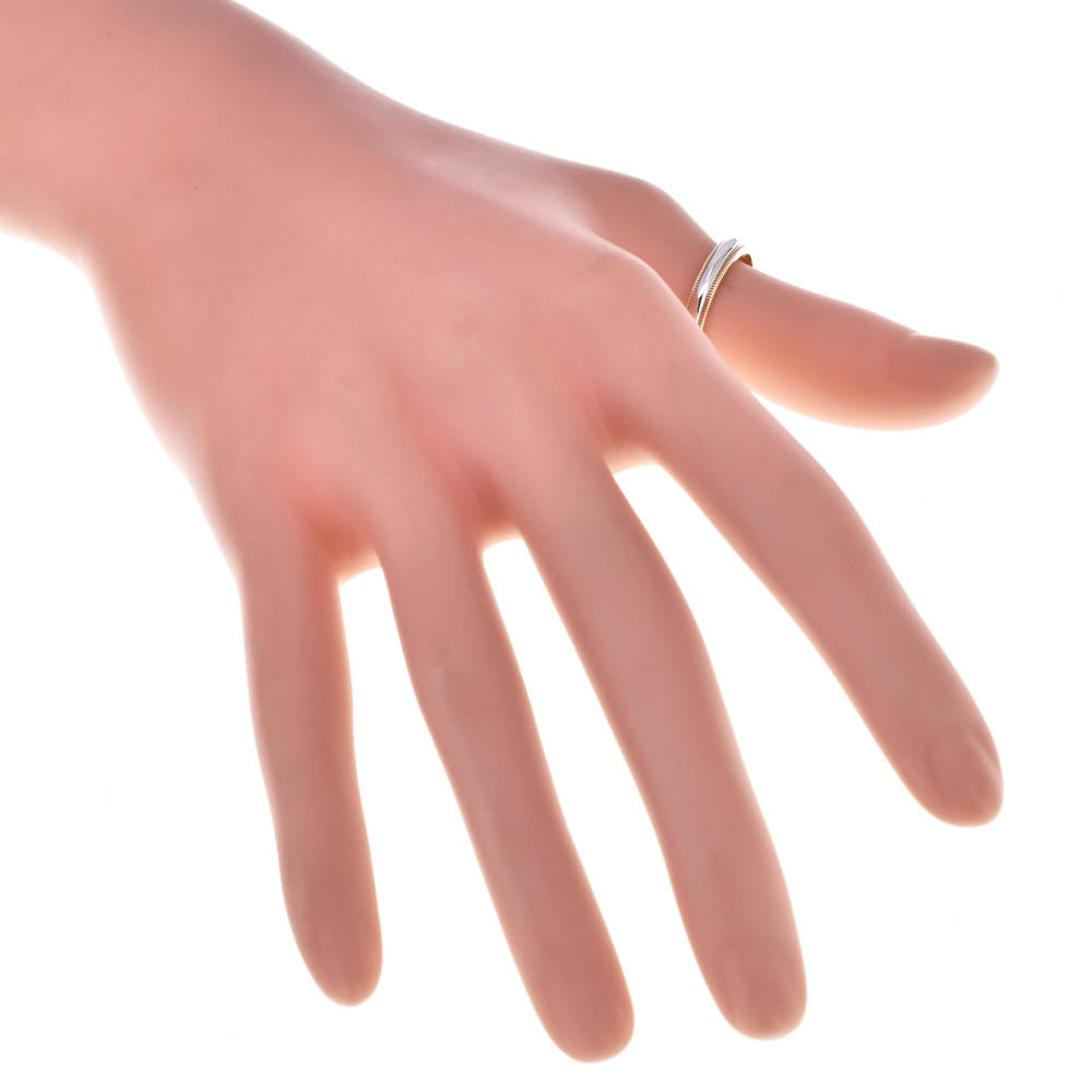 TIFFANY&Co. Milgrain ring Size 54/JP14 K18YG/Pt950 Ladies
 jewelry S#137857