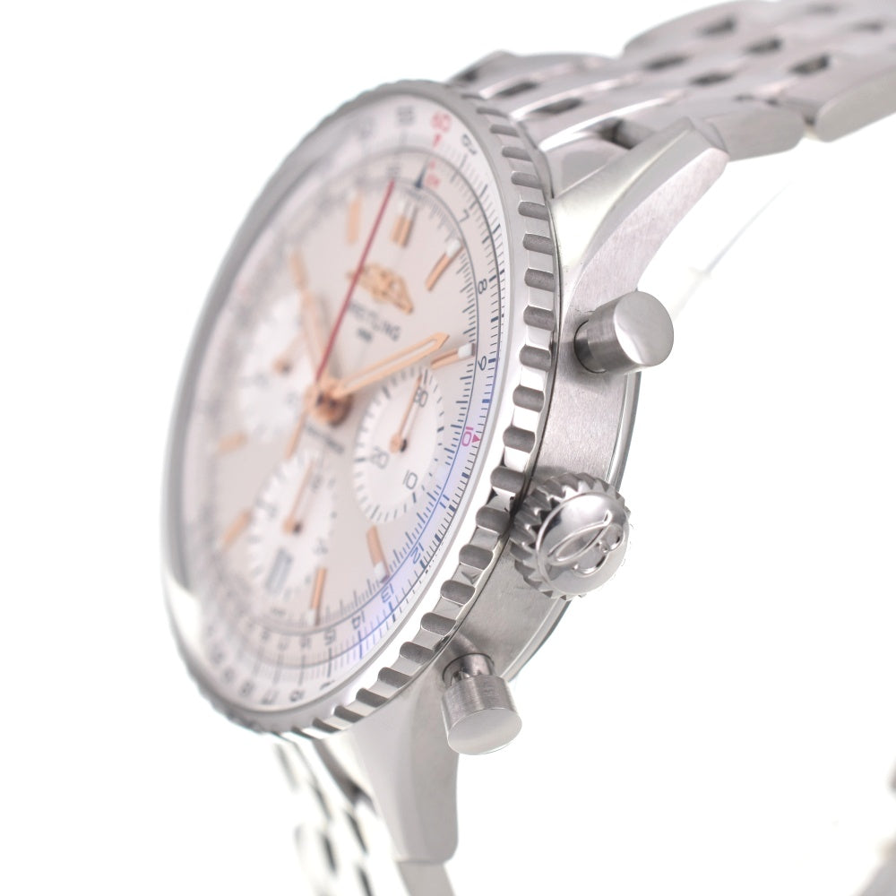 with paper BREITLING Navitimer B01 AB0139 Chronograph Date Silver Dial Automatic Men's
 Watch N#137905