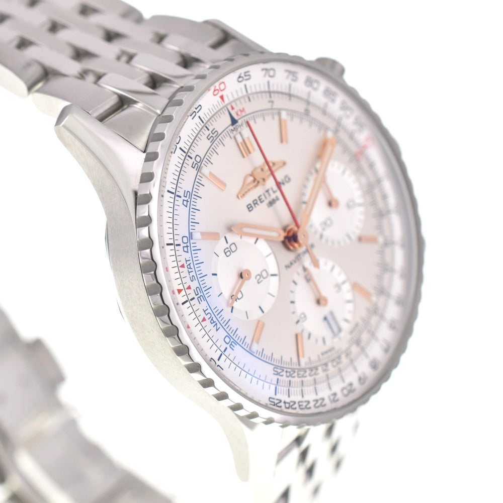 with paper BREITLING Navitimer B01 AB0139 Chronograph Date Silver Dial Automatic Men's
 Watch N#137905