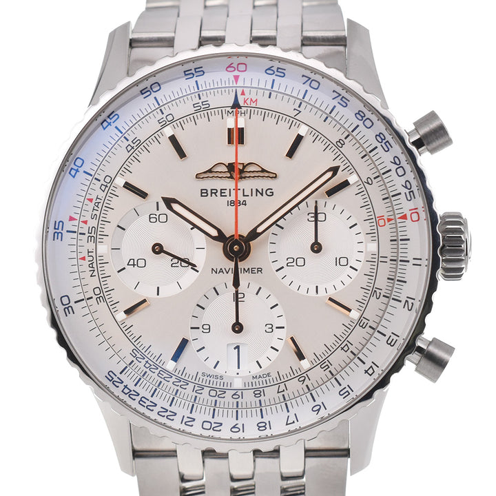 with paper BREITLING Navitimer B01 AB0139 Chronograph Date Silver Dial Automatic Men's
 Watch N#137905