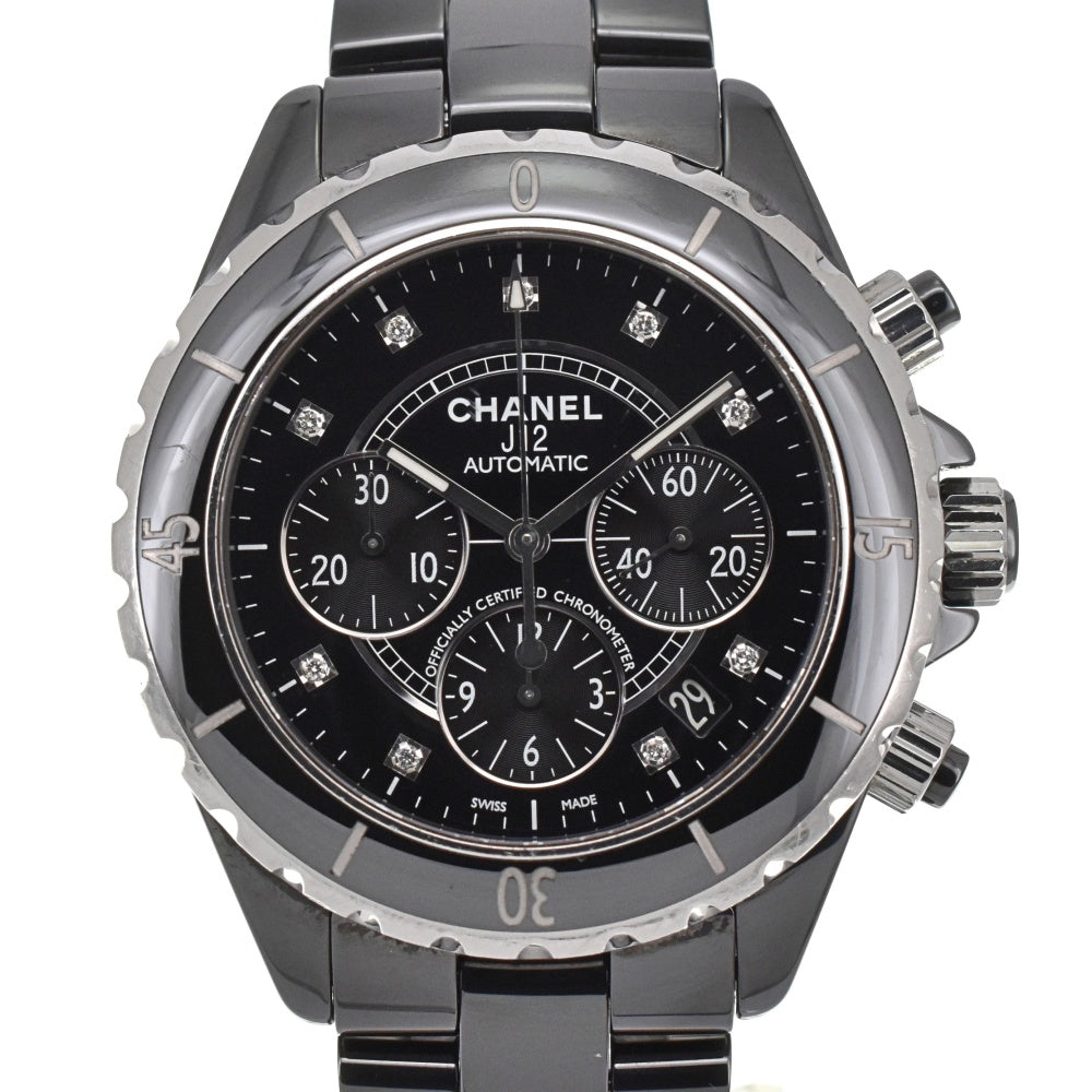 CHANEL J12 H2419 9P Diamond Chronograph Date black Dial Automatic Men's
 Watch B#137916