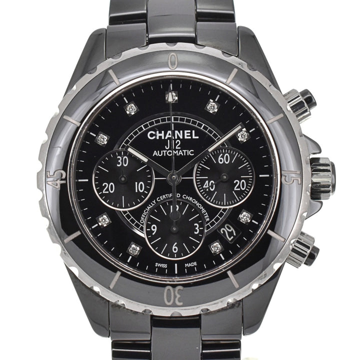CHANEL J12 H2419 9P Diamond Chronograph Date black Dial Automatic Men's
 Watch B#137916