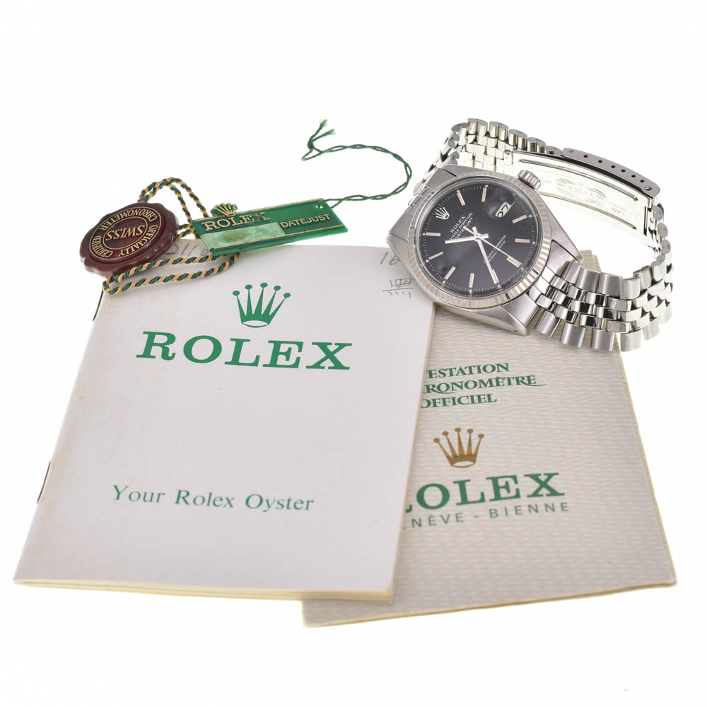 with paper ROLEX DATEJUST 1601 vintage Red Eye Cal.1570 Black (Red Eye) Dial Automatic Men's
 Watch Z#137920