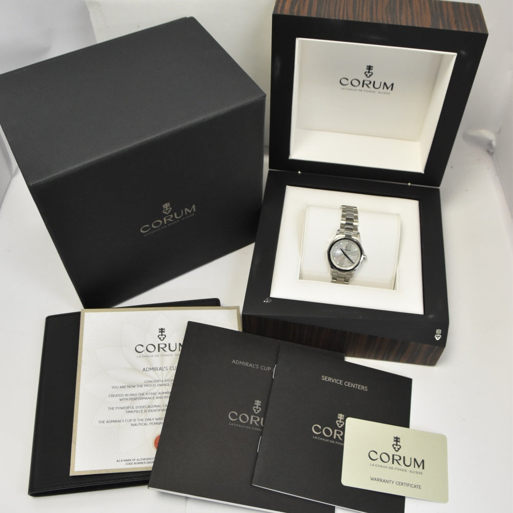 with paper CORUM Admiral's Cup Legend 020.100.20/V200 PN09 12P diamond White shell Dial Quartz Ladies
 Watch N#137950
