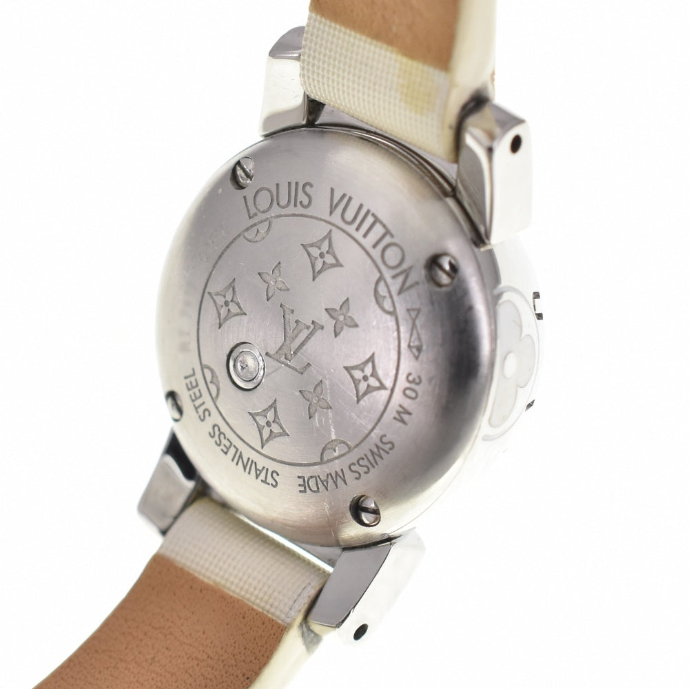 LOUIS VUITTON Tambour Viju Petal Q151C triple coil White shell Dial Quartz Ladies
 Watch O#137951