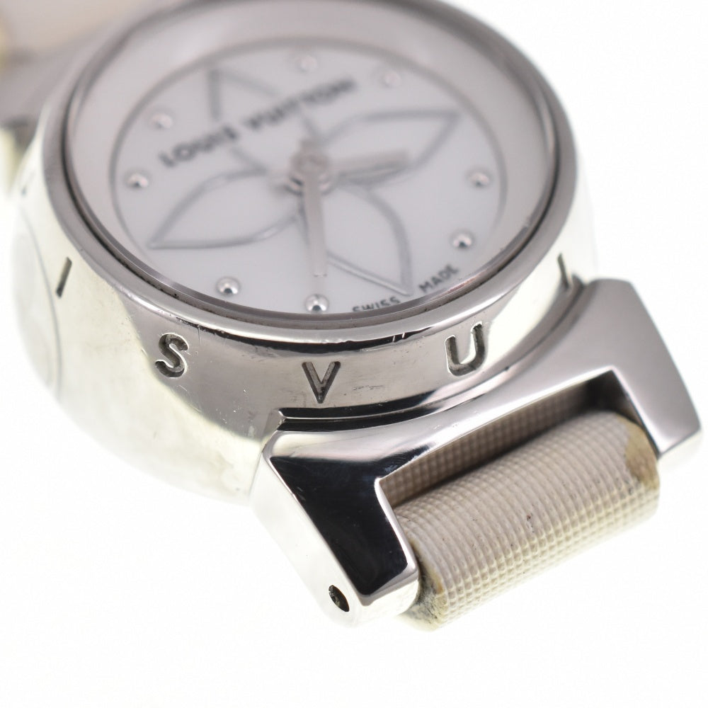 LOUIS VUITTON Tambour Viju Petal Q151C triple coil White shell Dial Quartz Ladies
 Watch O#137951
