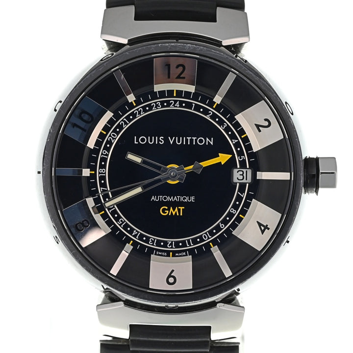 LOUIS VUITTON Tambour in Black Q113K GMT black Dial Automatic Men's
 Watch O#138003
