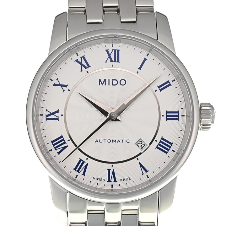 with paper MIDO Baroncelli M7600.4.21.1 Date see-through back Silver Dial Automatic Ladies
 Watch O#138020
