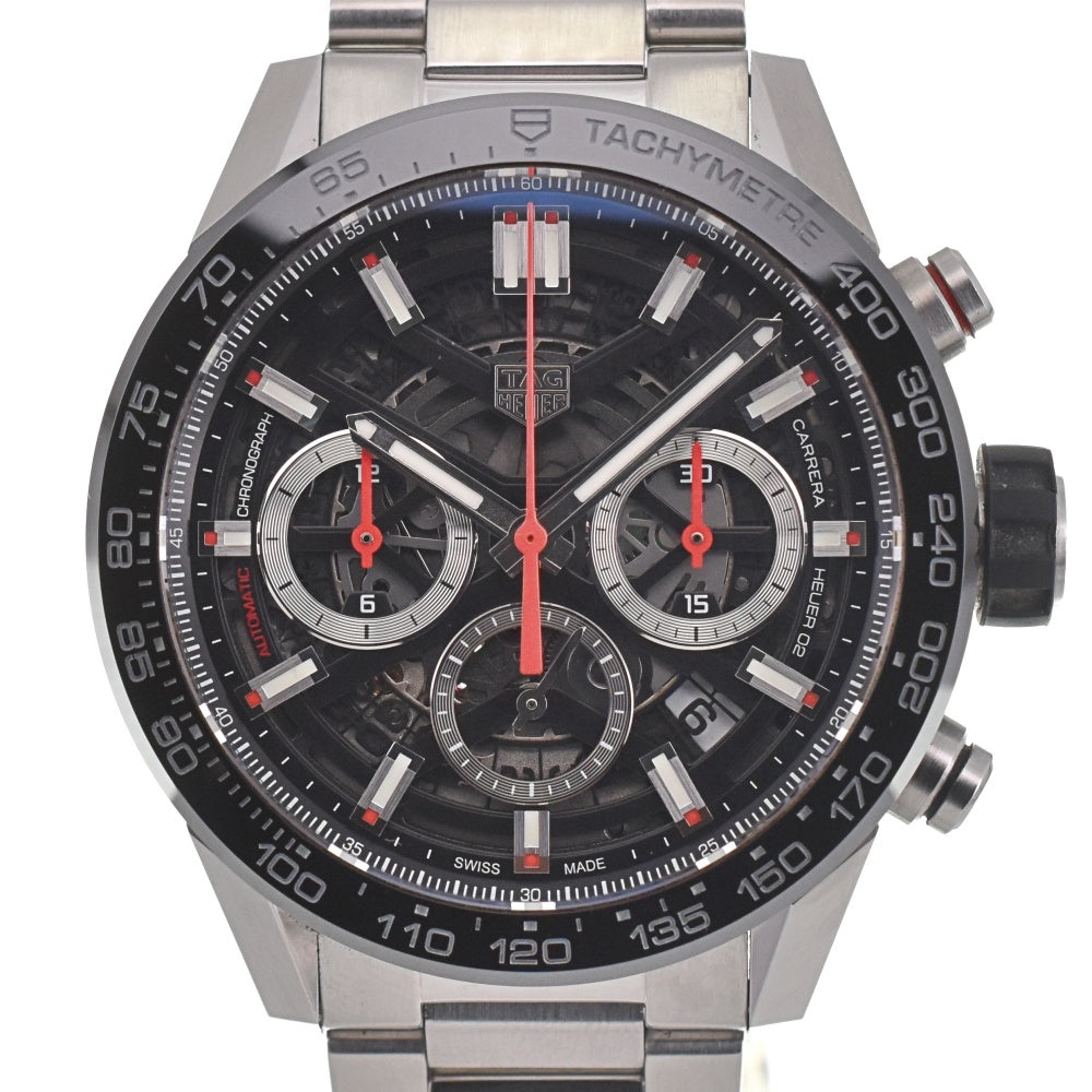 with paper TAG HEUER Carrera CBG2010.BA0662 Chronograph Ceramic Bezel Black Skeleton Dial Automatic Men's
 Watch O#138050