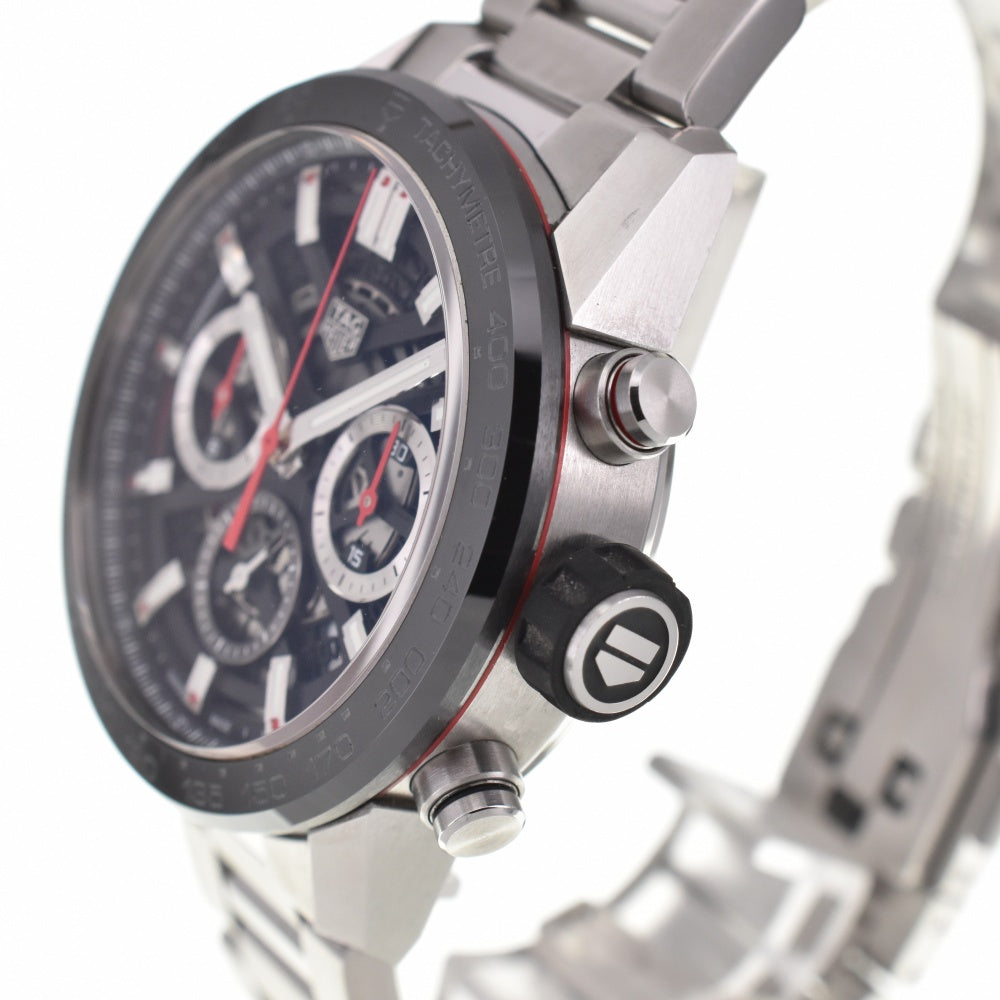 with paper TAG HEUER Carrera CBG2010.BA0662 Chronograph Ceramic Bezel Black Skeleton Dial Automatic Men's
 Watch O#138050