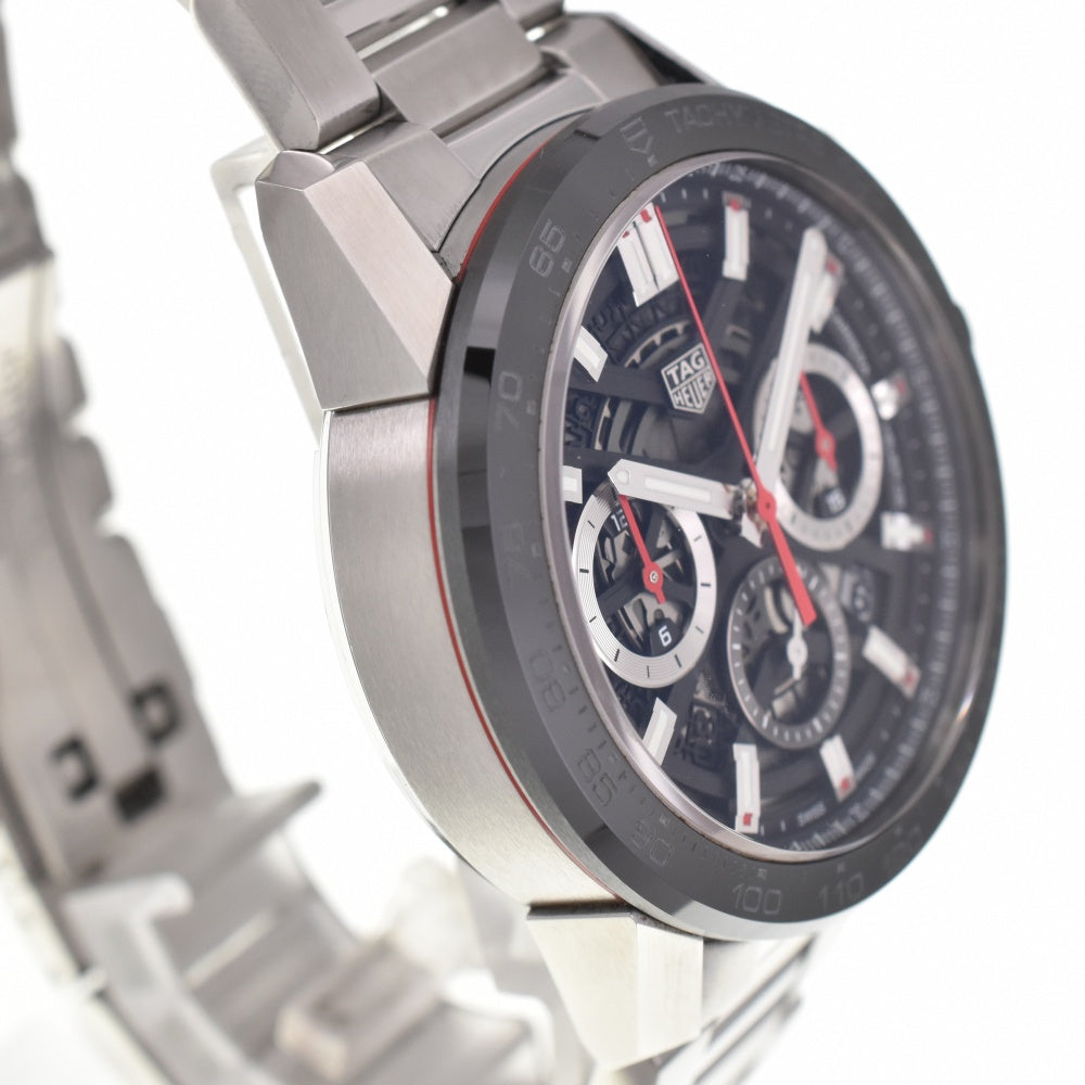 with paper TAG HEUER Carrera CBG2010.BA0662 Chronograph Ceramic Bezel Black Skeleton Dial Automatic Men's
 Watch O#138050