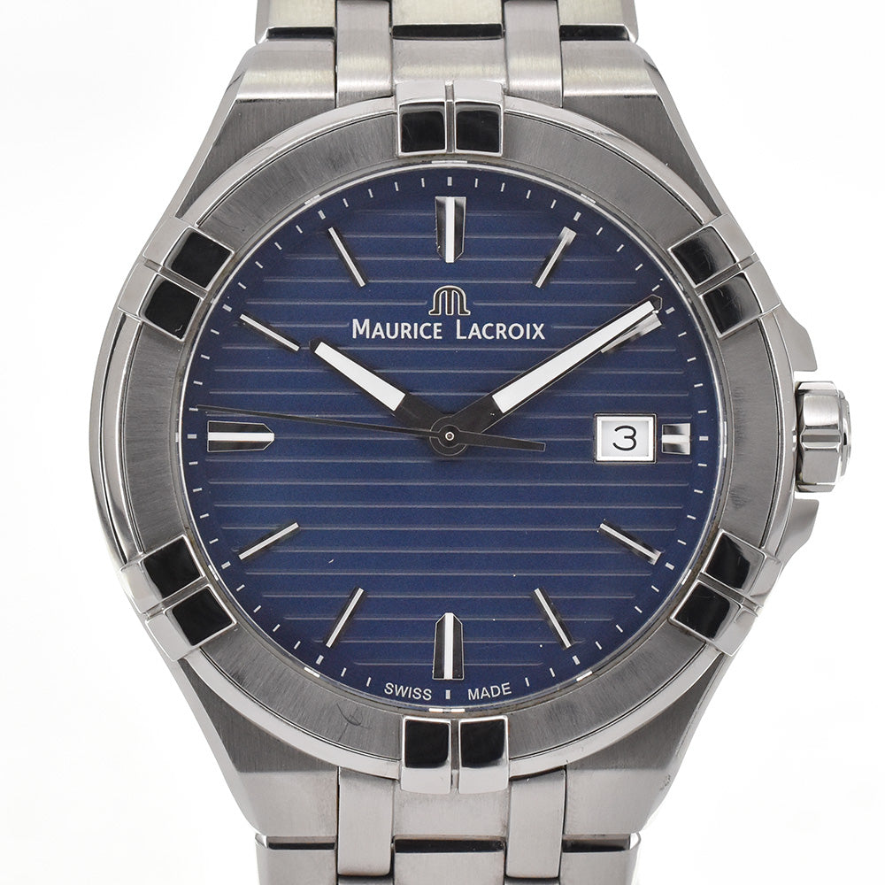 MAURICE LACROIX icon AI1008-SS002-431-1 Date Navy Dial Quartz Men's
 Watch A#138075