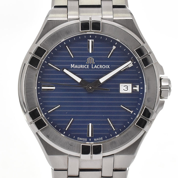 MAURICE LACROIX icon AI1008-SS002-431-1 Date Navy Dial Quartz Men's
 Watch A#138075