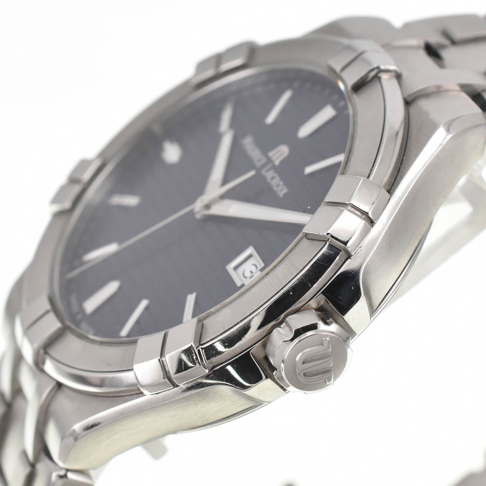 MAURICE LACROIX icon AI1008-SS002-431-1 Date Navy Dial Quartz Men's
 Watch A#138075